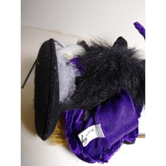 Annalee Black Cat Witch Halloween Artist Doll 6in Purple Hat Broomstick 2018 - Picture 4 of 4
